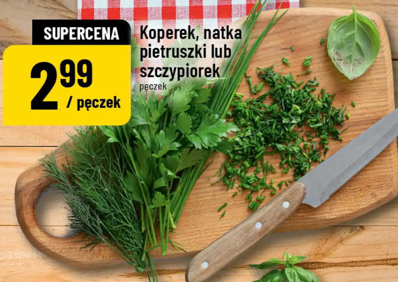 Koperek, natka pietruszki lub szczypiorek pęczek