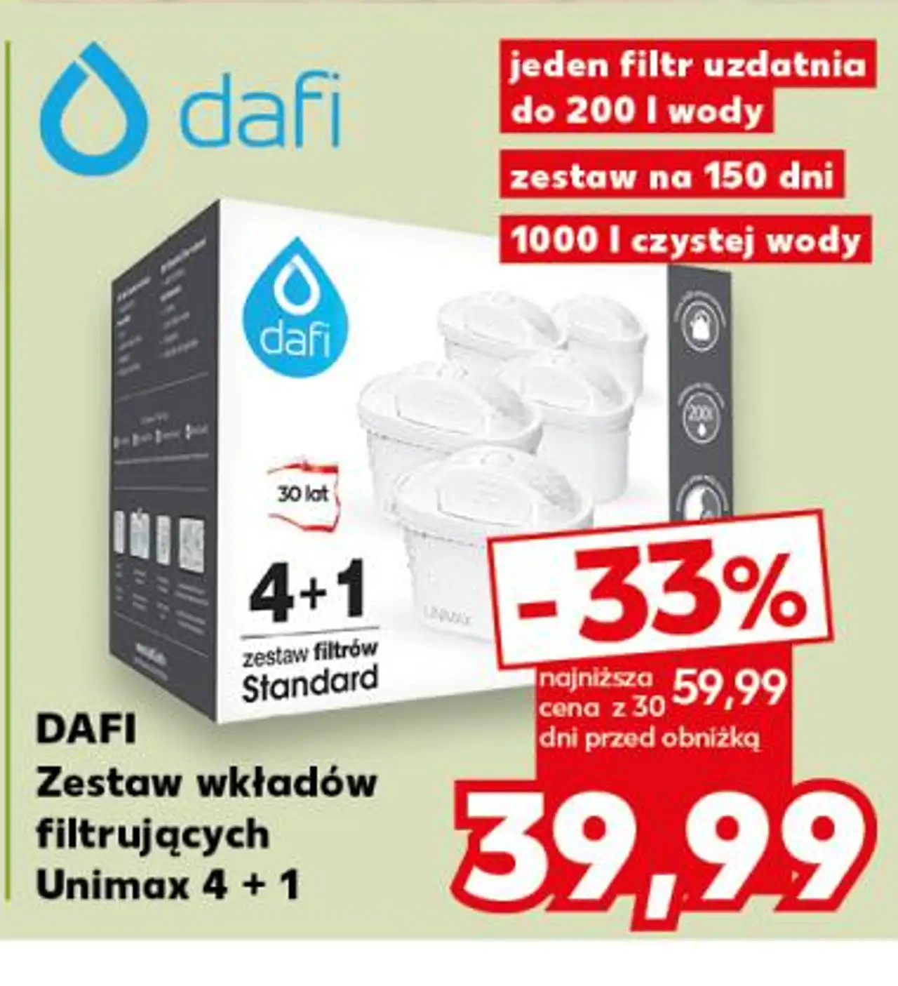 Zestaw wkładów filtrujących Unimax 4 + 1