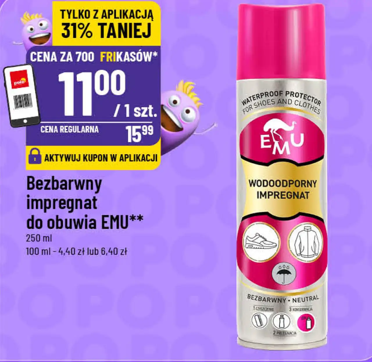 Bezbarwny impregnat do obuwia EMU**