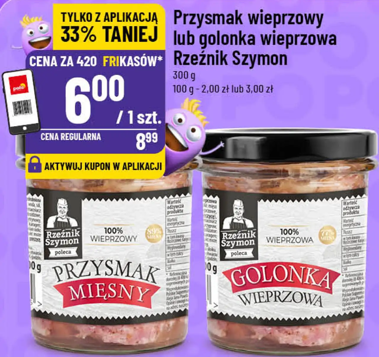 Przysmak wieprzowy lub golonka wieprzowa Rzeźnik Szymon