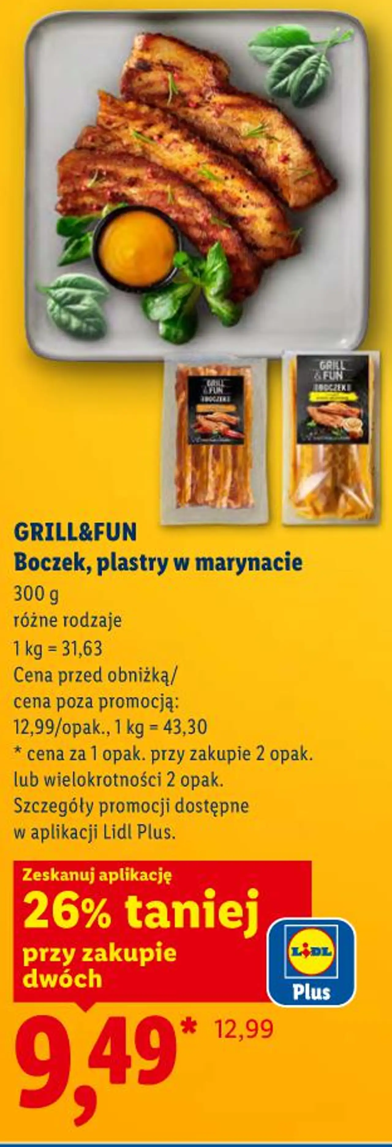 GRILL&FUN Boczek, plastry w marynacie 300 g