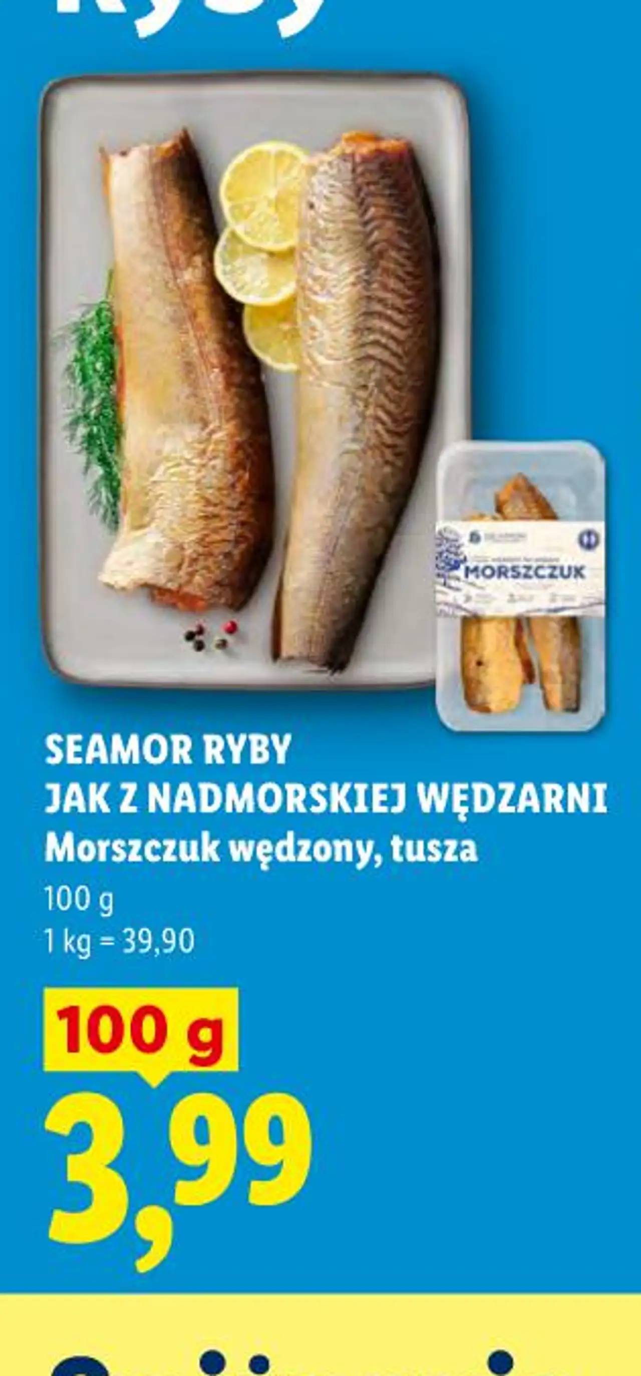 SEAMOR RYBY JAK Z NADMORSKIEJ WĘDZARNI Morszczuk wędzony, tusza