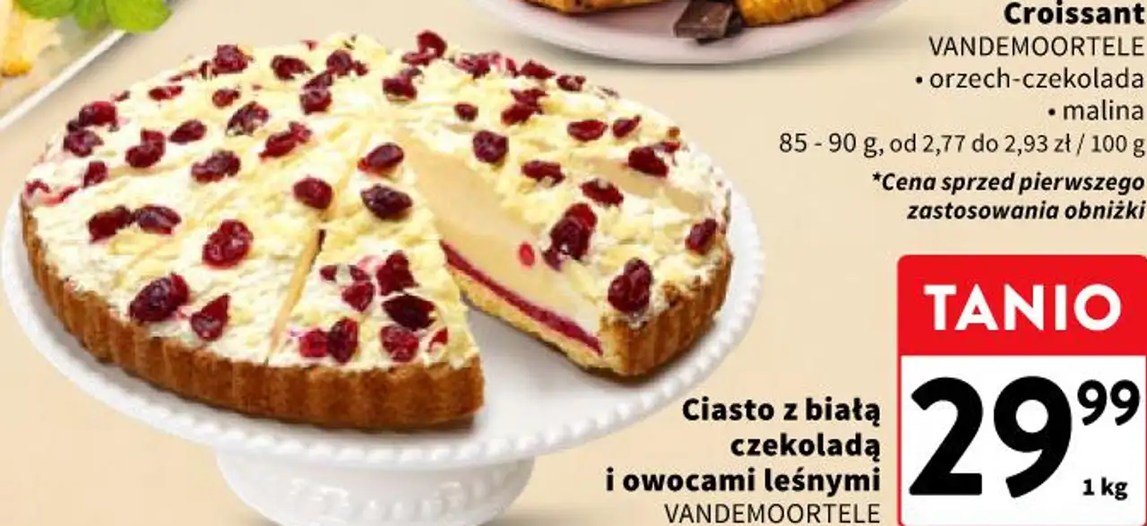 Ciasto z białą czekoladą i owocami leśnymi VANDEMOORTELE