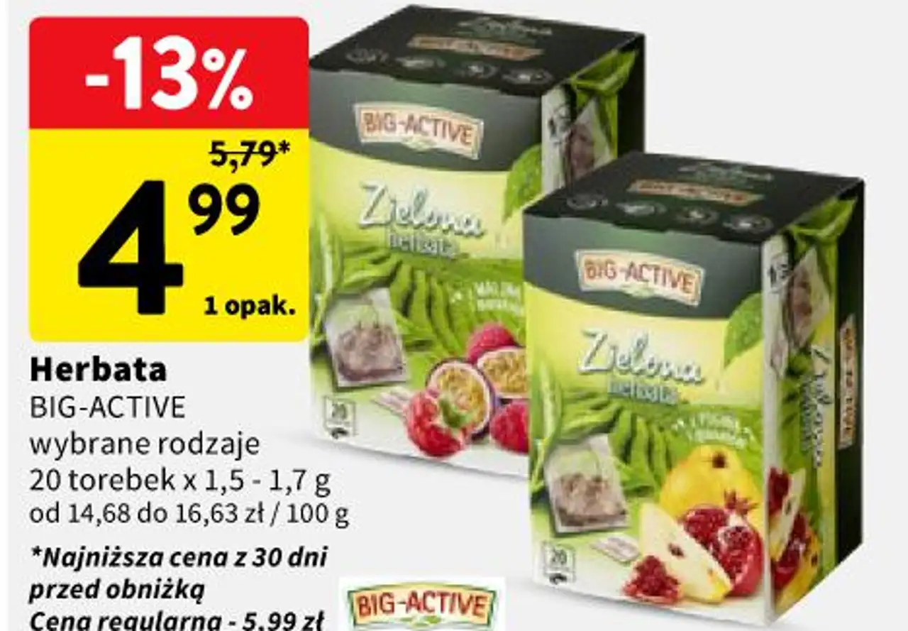 Herbata BIG-ACTIVE wybrane rodzaje