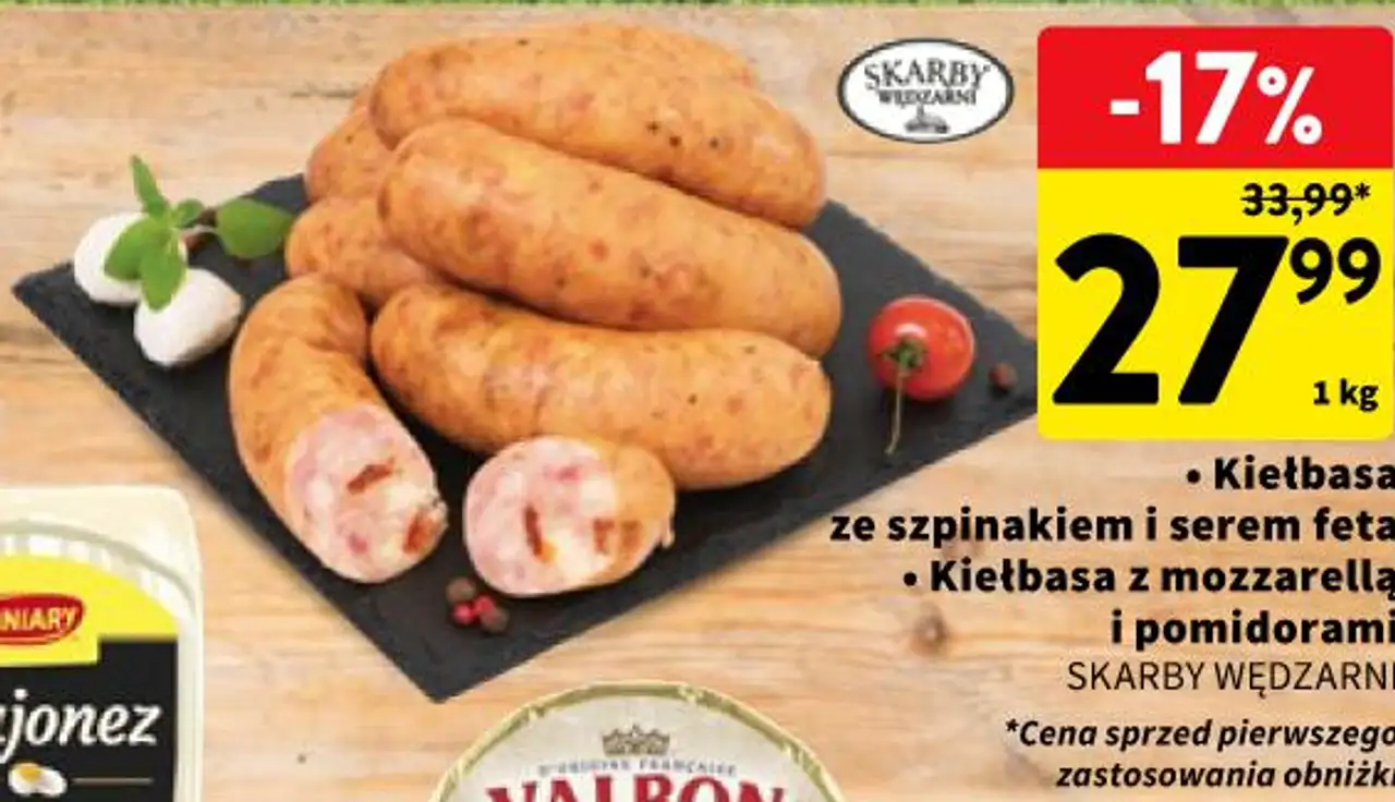 Kiełbasa ze szpinakiem i serem feta SKARBY WĘDZARNI