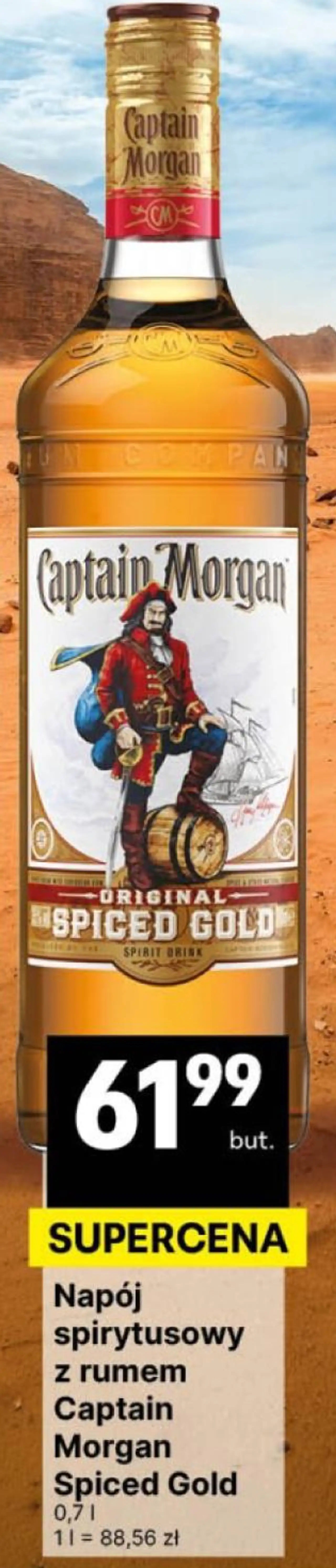 Napój spirytusowy z rumem Captain Morgan Spiced Gold