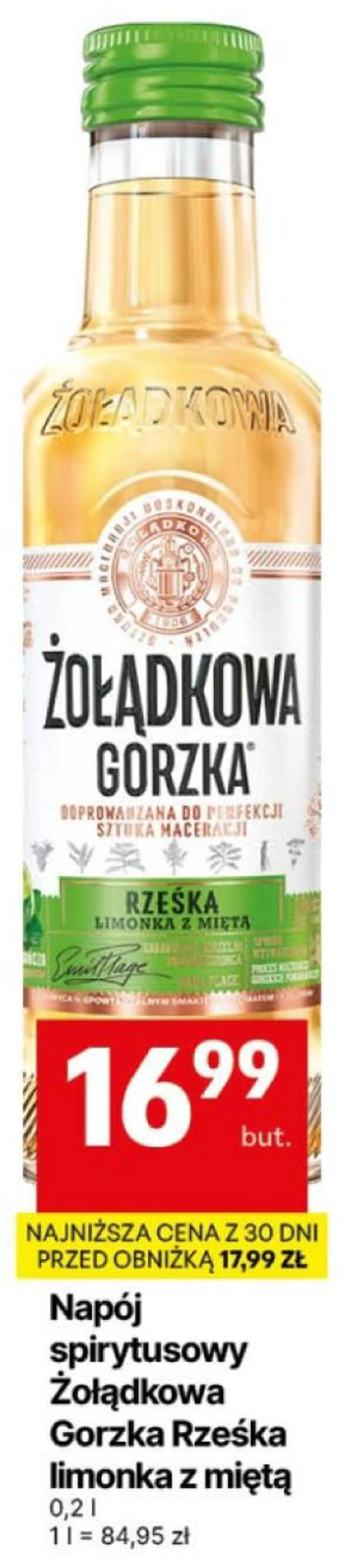 Napój spirytusowy Żołądkowa Gorzka Rześka limonka z miętą