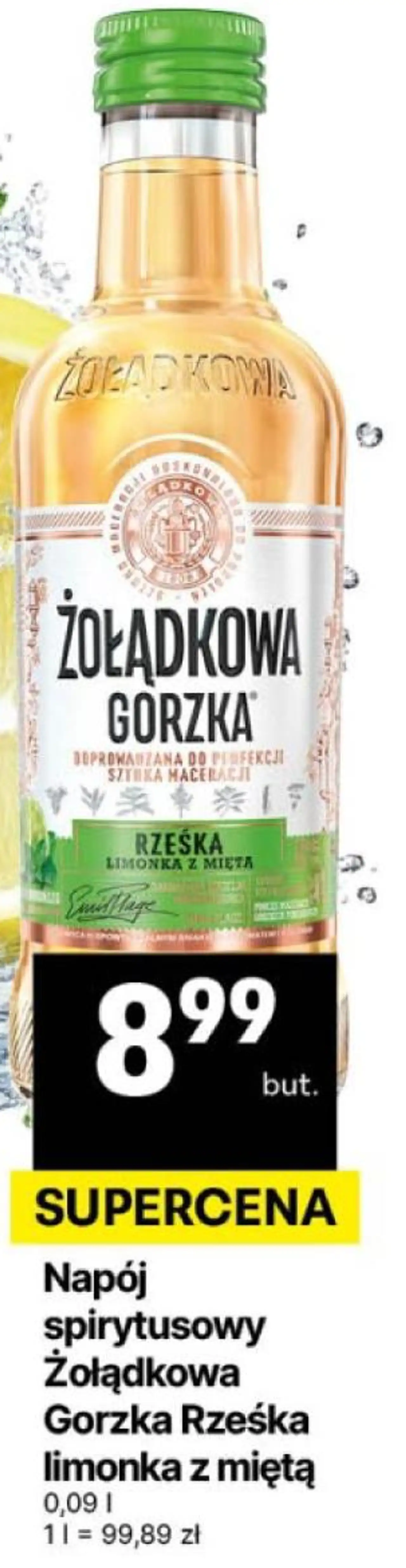 Napój spirytusowy Żołądkowa Gorzka Rześka limonka z miętą