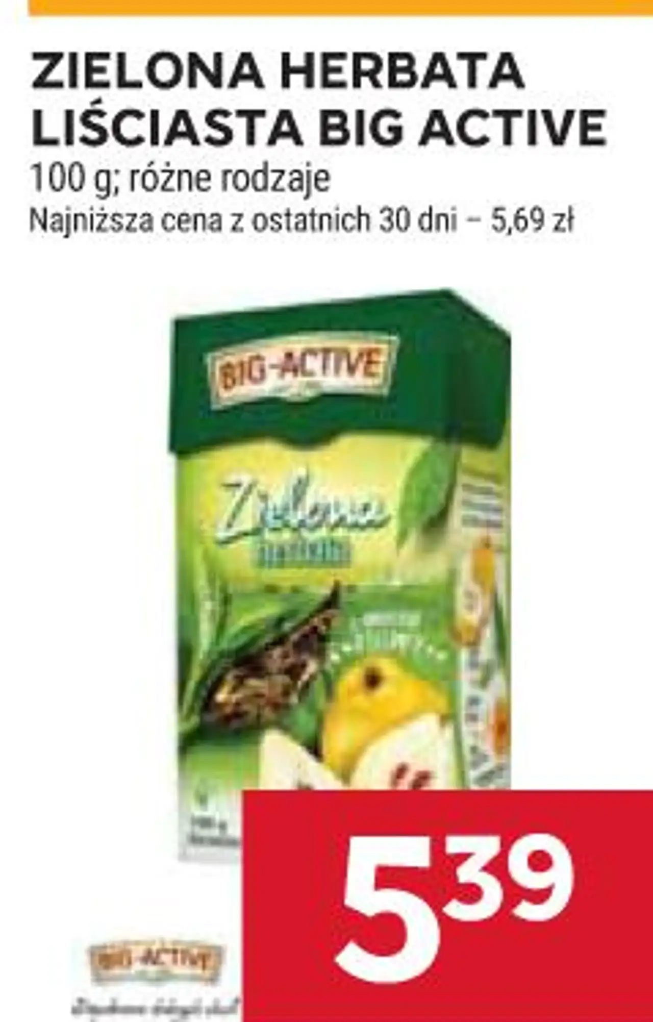 Zielona herbata liściasta Big Active
