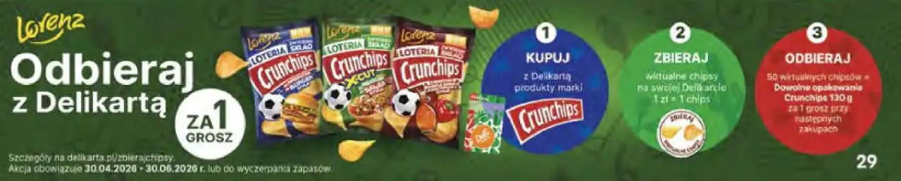 Chipsy Crunchips Odbieraj z Delikartą za 1 grosz