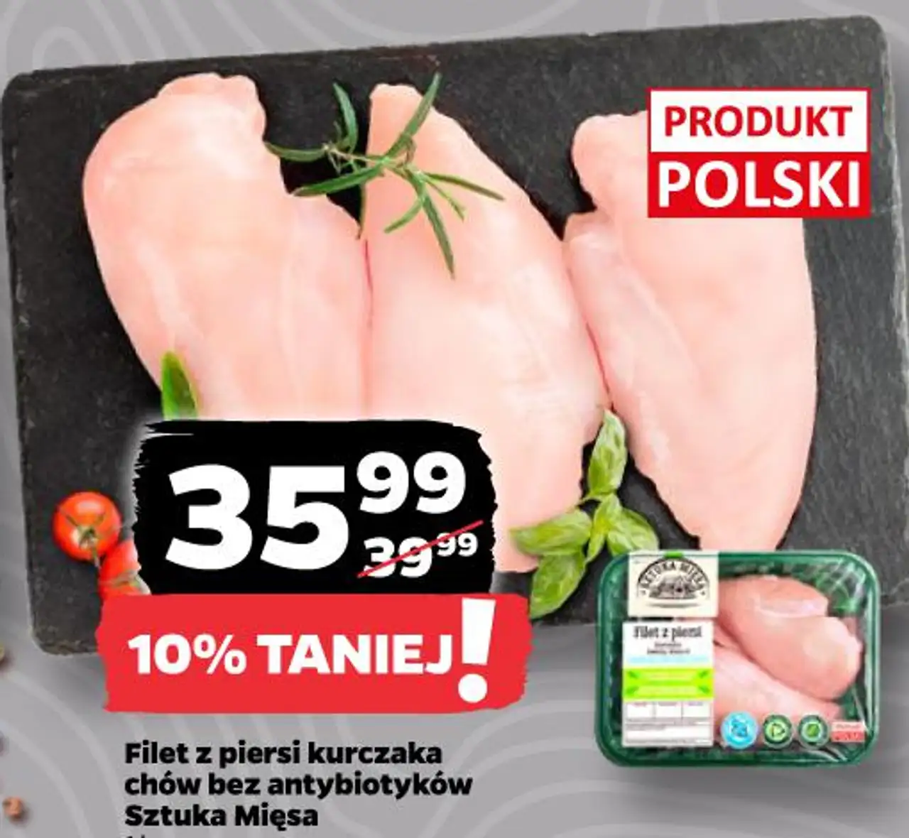 Filet z piersi kurczaka chów bez antybiotyków Sztuka Mięsa