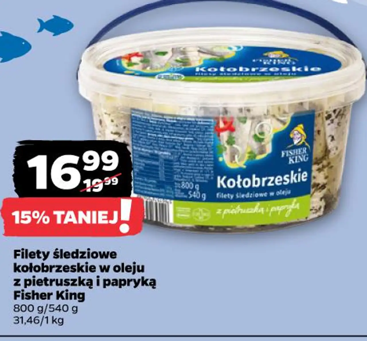 Filety śledziowe kołobrzeskie w oleju z pietruszką i papryką Fisher King