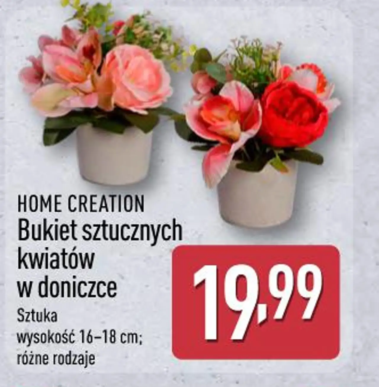 Bukiet sztucznych kwiatów w doniczce HOME CREATION