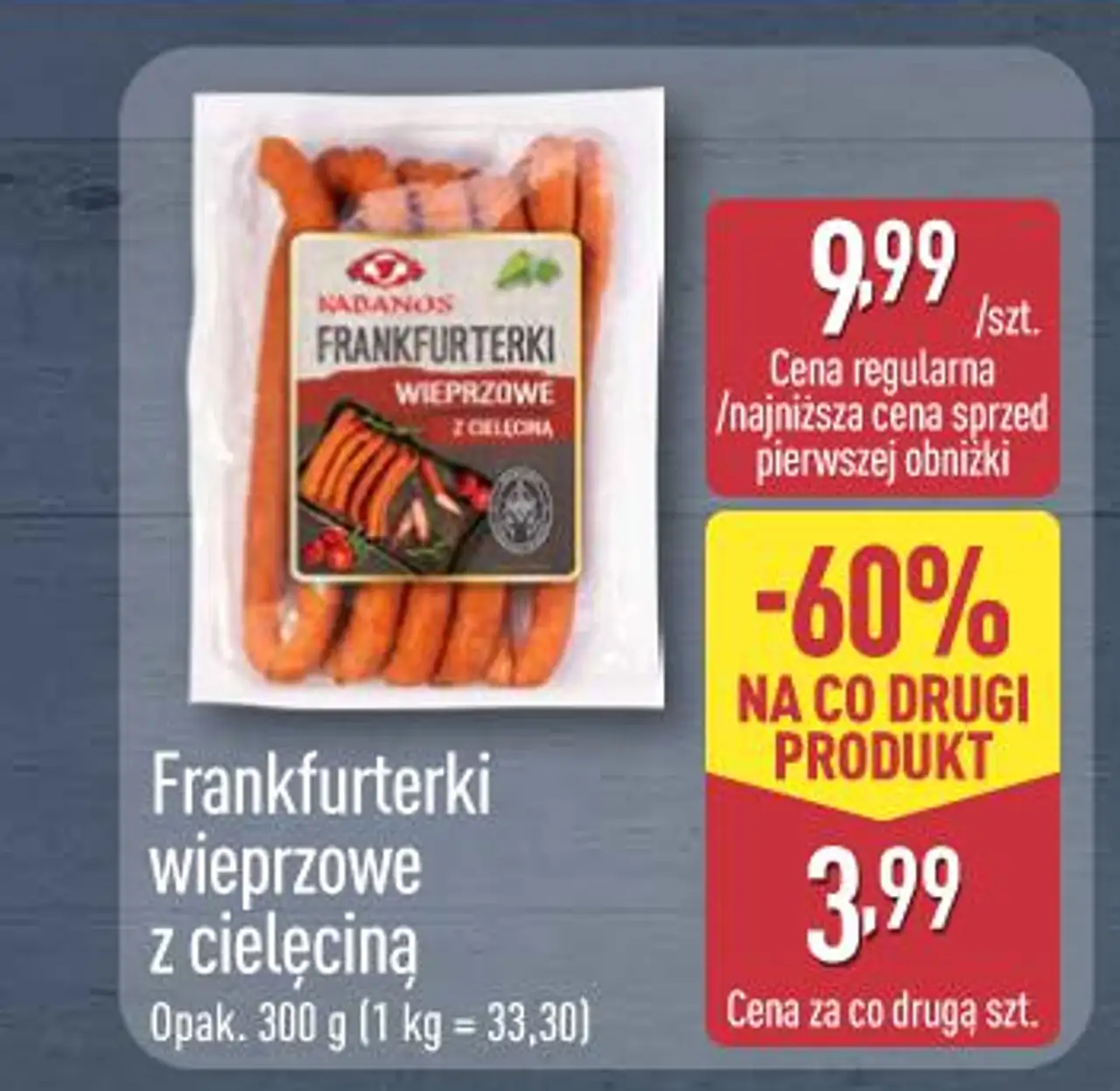 Frankfurterki wieprzowe z cielęciną