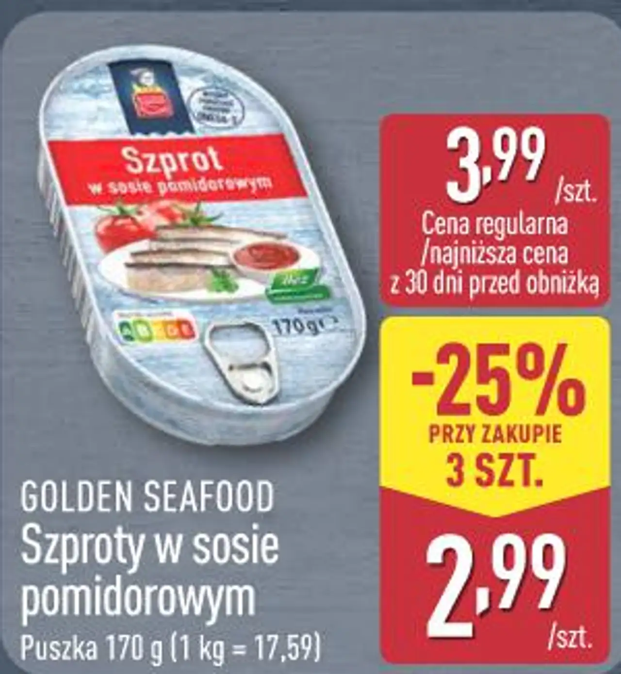GOLDEN SEAFOOD Szproty w sosie pomidorowym