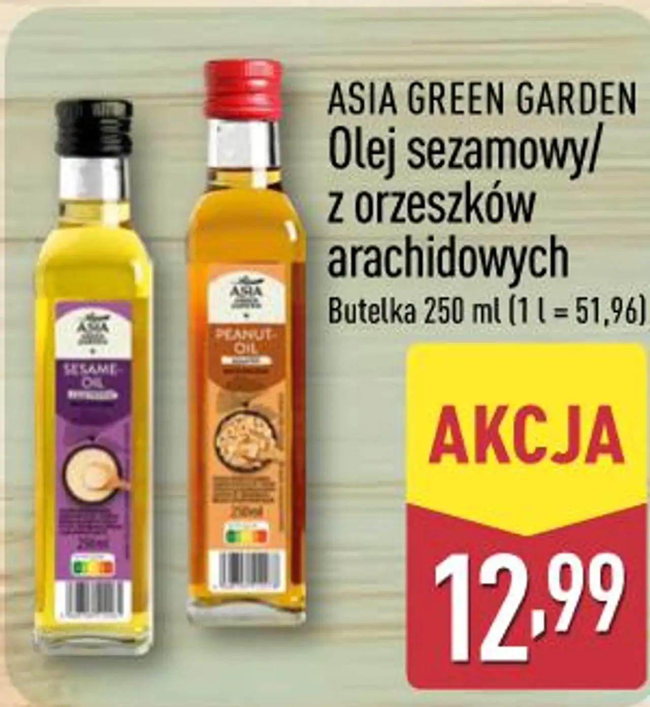 Olej sezamowy/z orzeszków arachidowych ASIA GREEN GARDEN