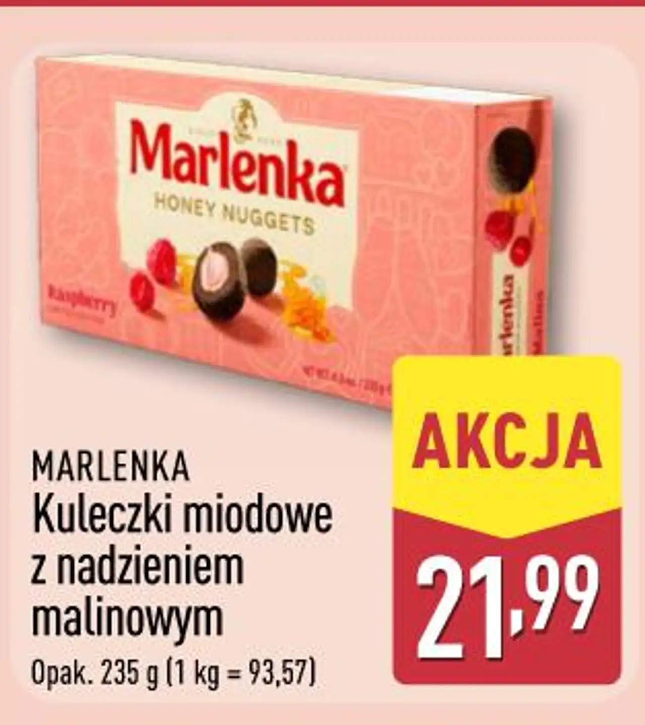 MARLENKA Kuleczki miodowe z nadzieniem malinowym