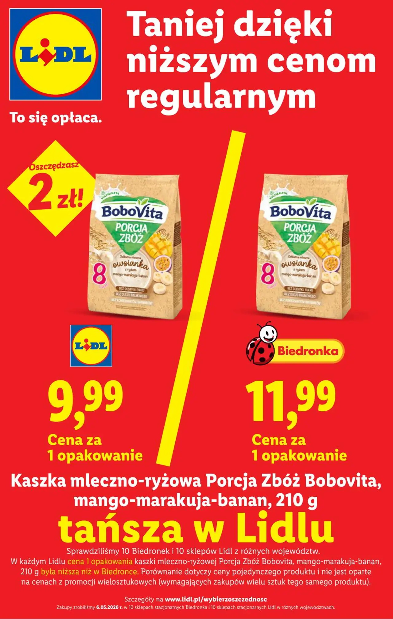 Kaszka mleczno-ryżowa Porcja Zbóż Bobovita, mango-marakuja-banan, 210 g