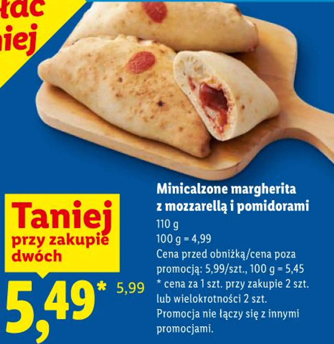 Minicalzone margherita z mozzarellą i pomidorami