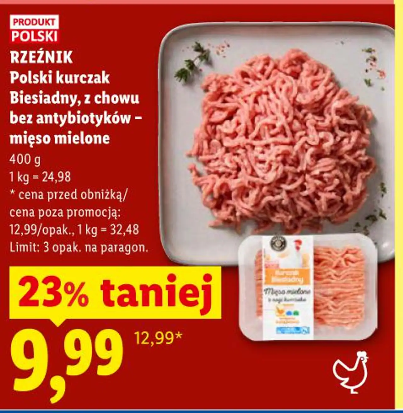 RZEŹNIK Polski kurczak Biesiadny, z chowu bez antybiotyków - mięso mielone