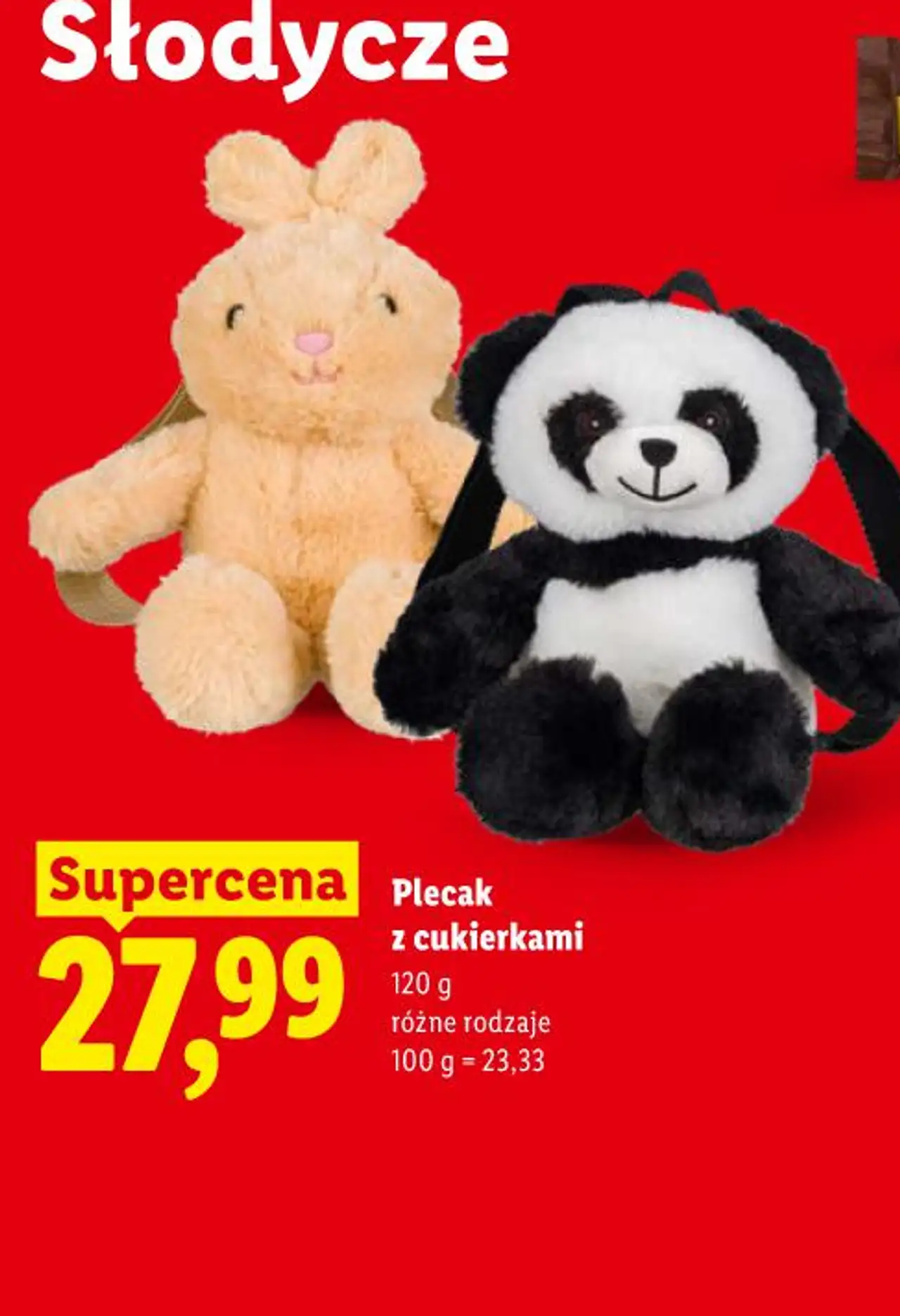 Plecak z cukierkami 120 g różne rodzaje