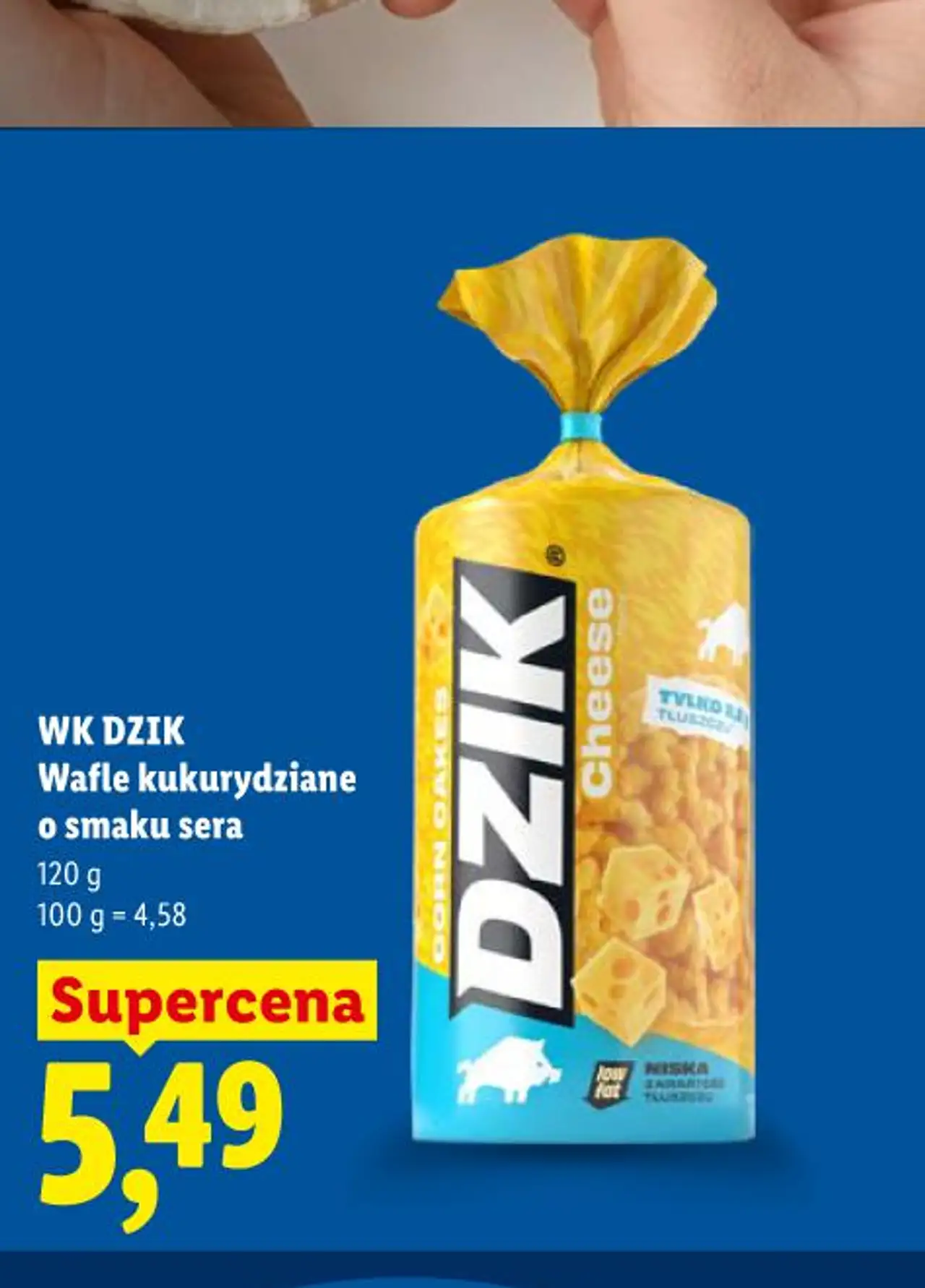 Wafle kukurydziane o smaku sera WK DZIK