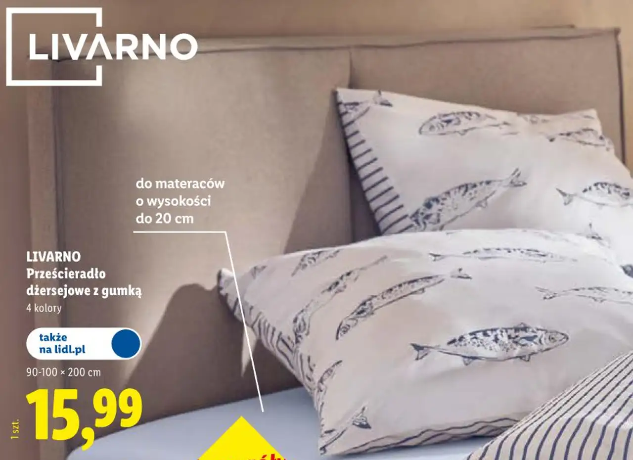 LIVARNO Prześcieradło dżersejowe z gumką 90-100 x 200 cm