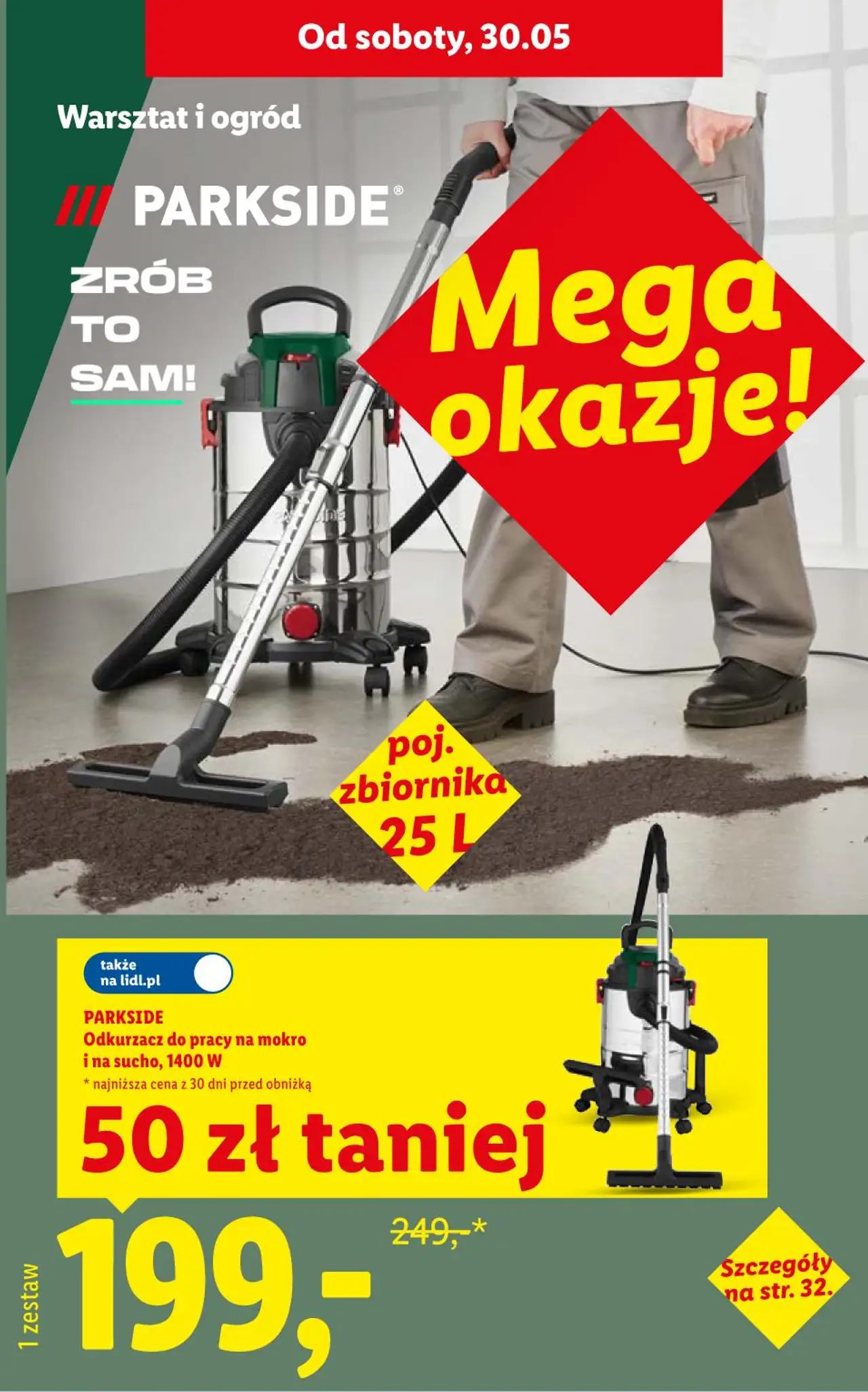 Odkurzacz do pracy na mokro i na sucho, 1400 W
