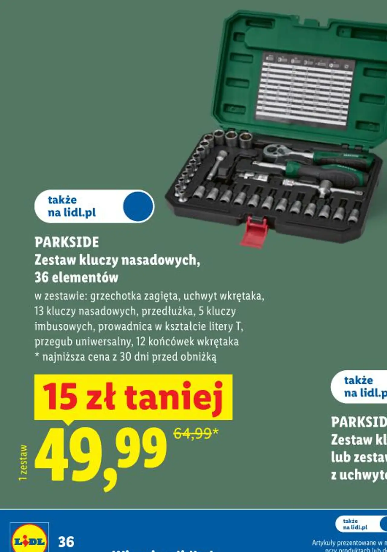 PARKSIDE Zestaw kluczy nasadowych, 36 elementów