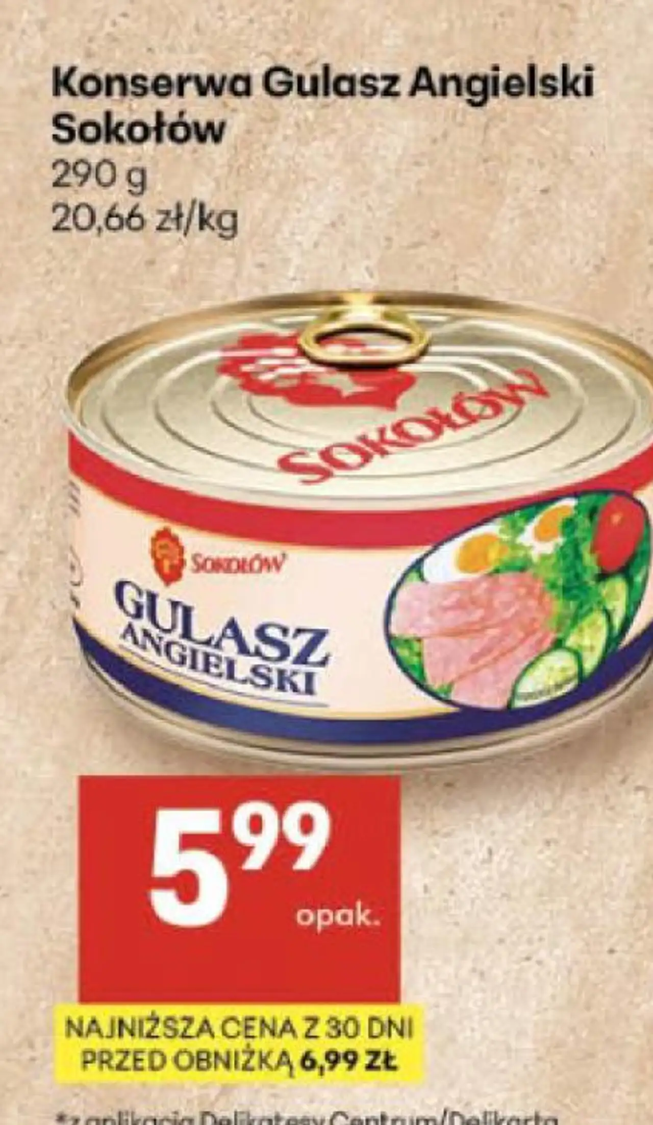 Konserwa Gulasz Angielski Sokołów