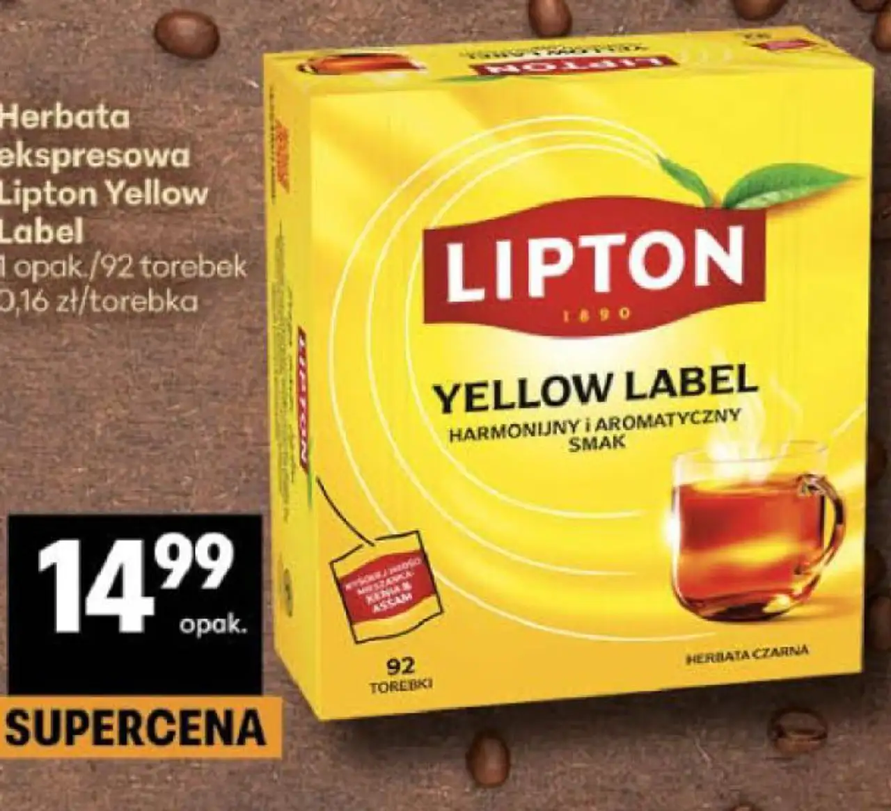 Herbata ekspresowa Lipton Yellow Label 1 opak./92 torebek