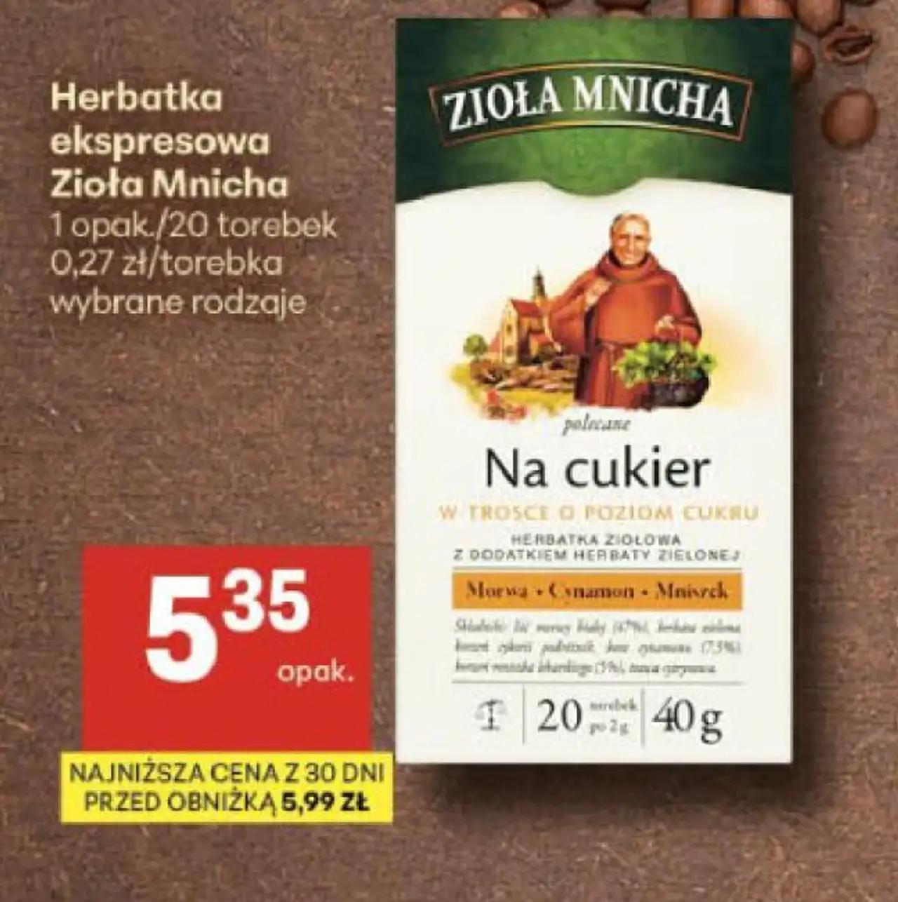 Herbatka ekspresowa Zioła Mnicha 1 opak./20 torebek