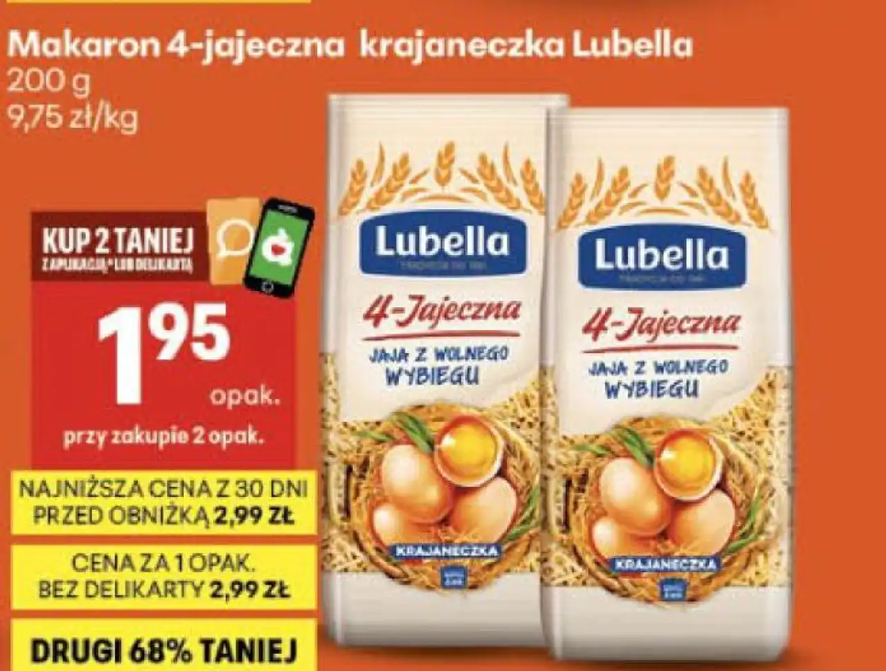 Makaron 4-jajeczna krajaneczka Lubella 200 g