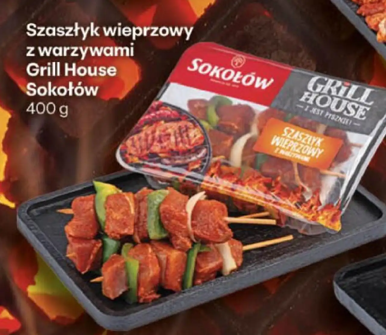 Szaszłyk wieprzowy z warzywami Grill House Sokołów 400 g