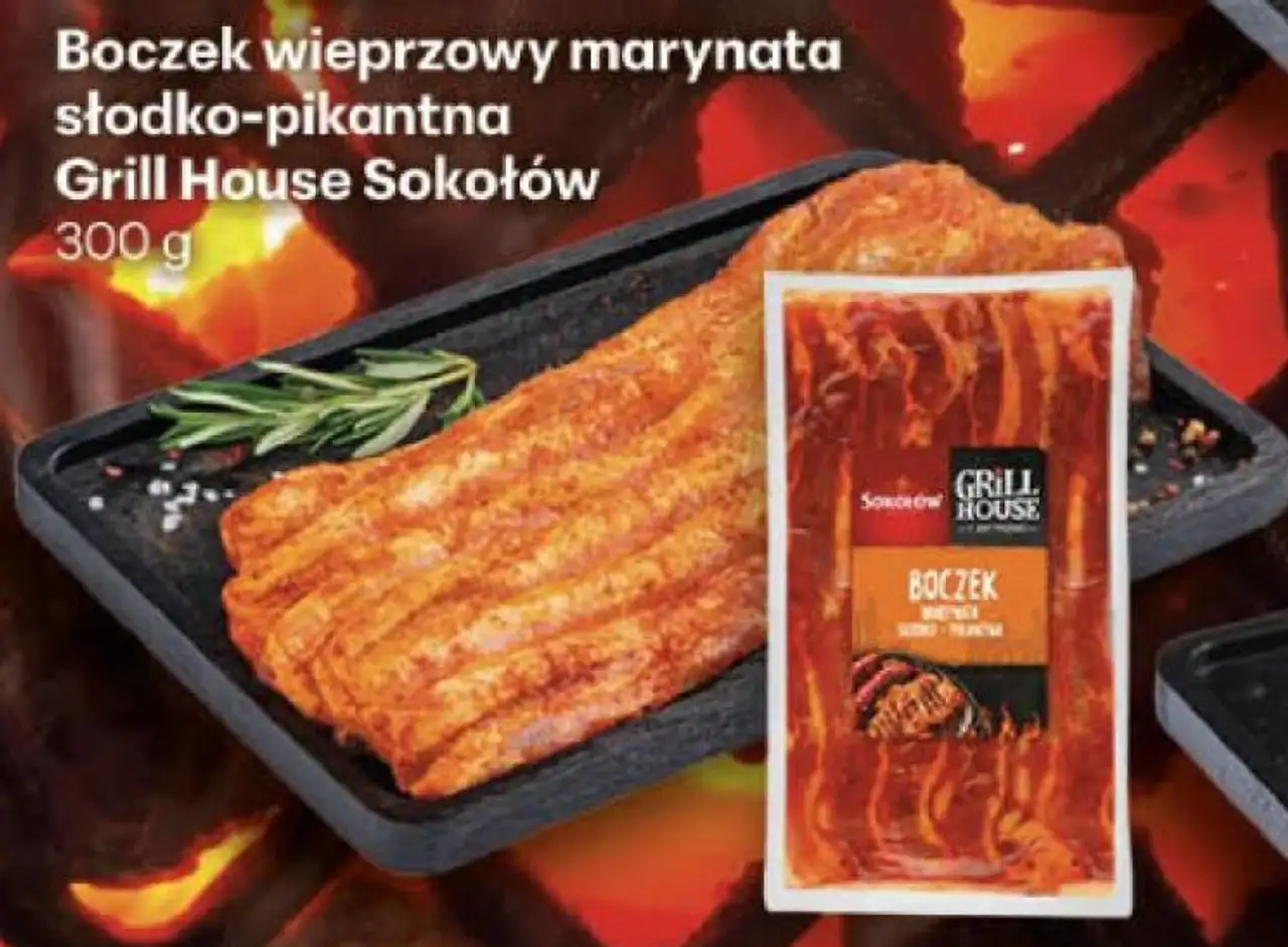 Boczek wieprzowy marynata słodko-pikantna Grill House Sokołów 300 g