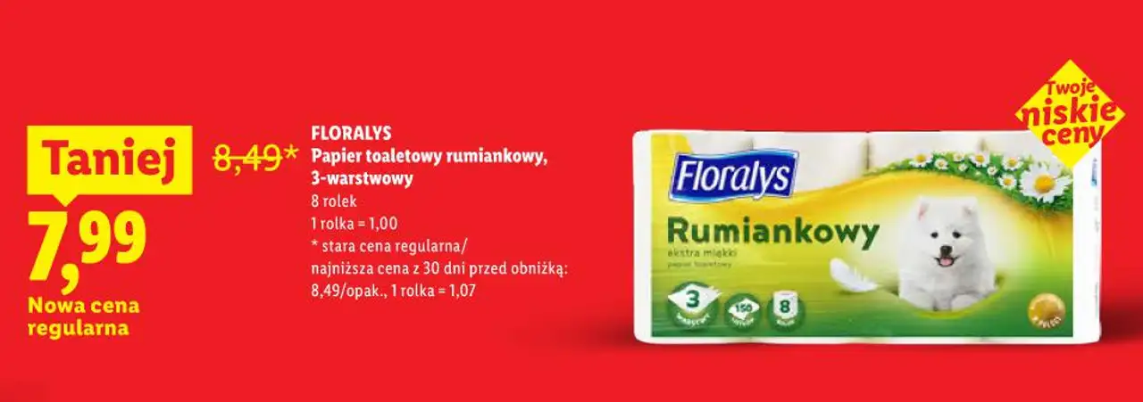 FLORALYS Papier toaletowy rumiankowy 3-warstwowy