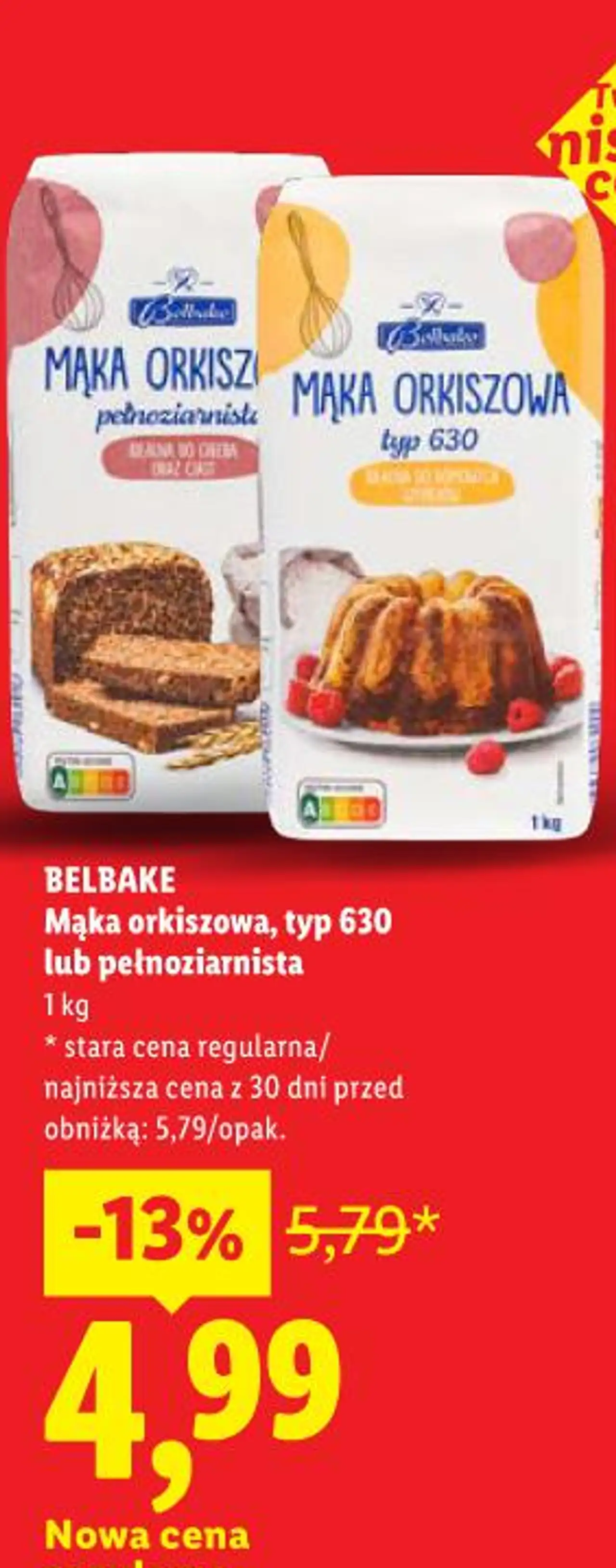 Mąka orkiszowa, typ 630 lub pełnoziarnista