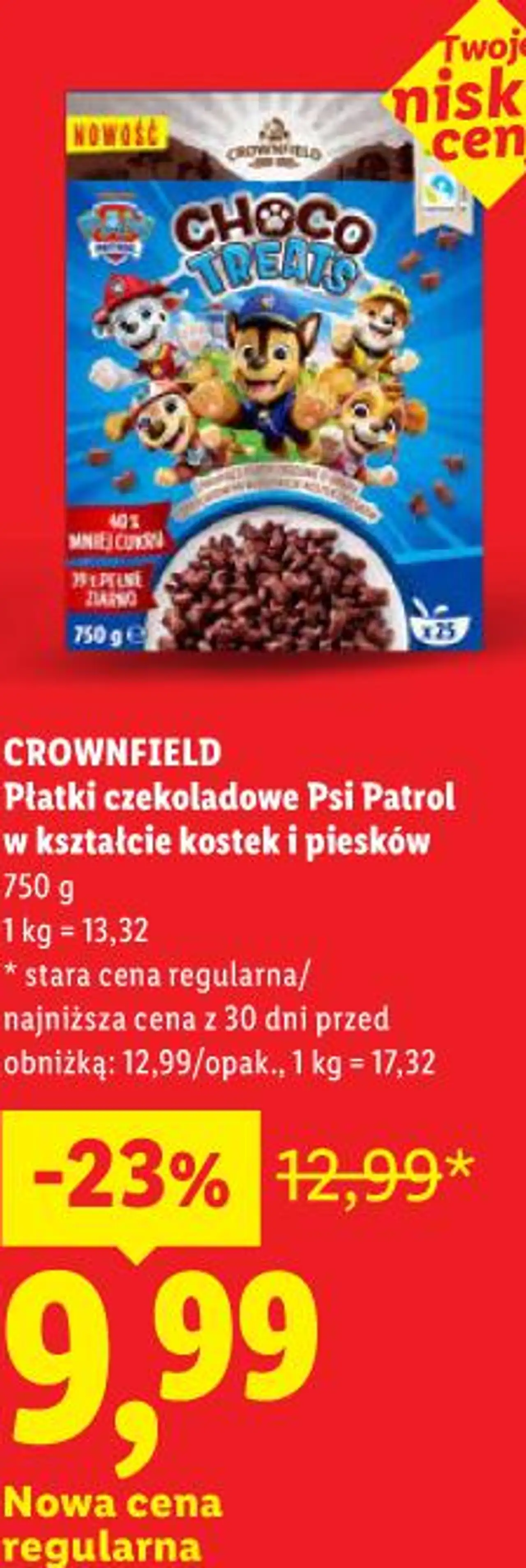 Płatki czekoladowe Psi Patrol w kształcie kostek i piesków Crownfield