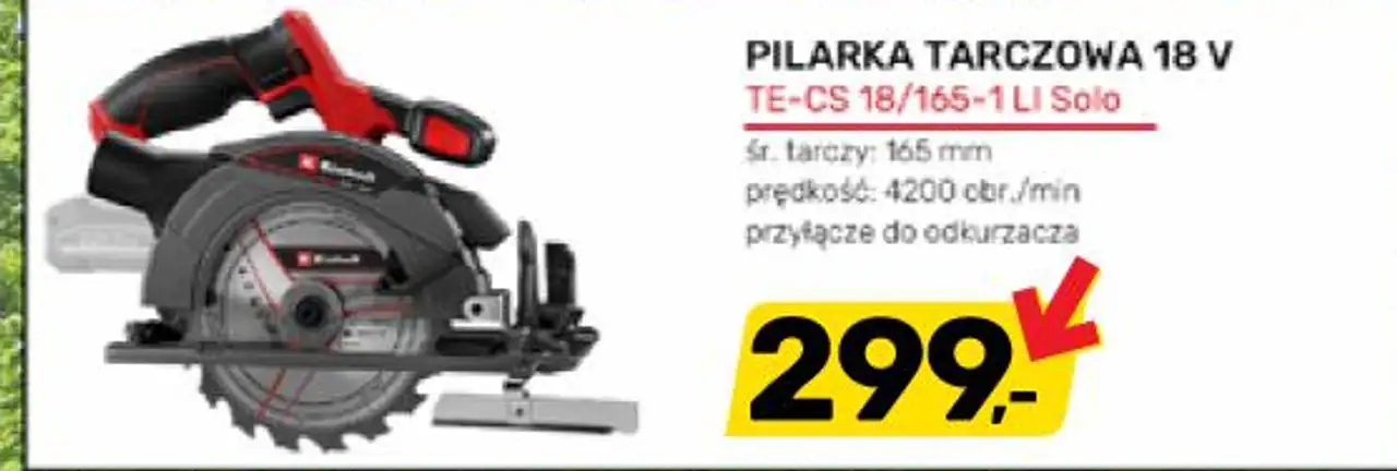 PILARKA TARCZOWA 18 V TE-CS 18/165-1 Li Solo