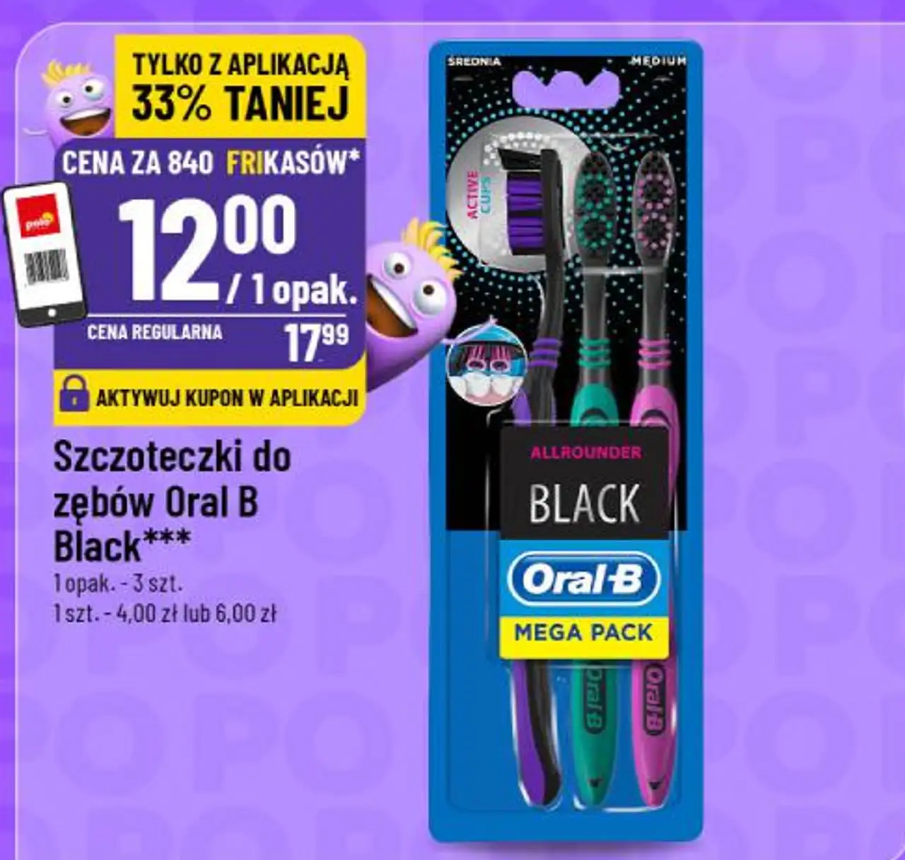 Szczoteczki do zębów Oral B Black