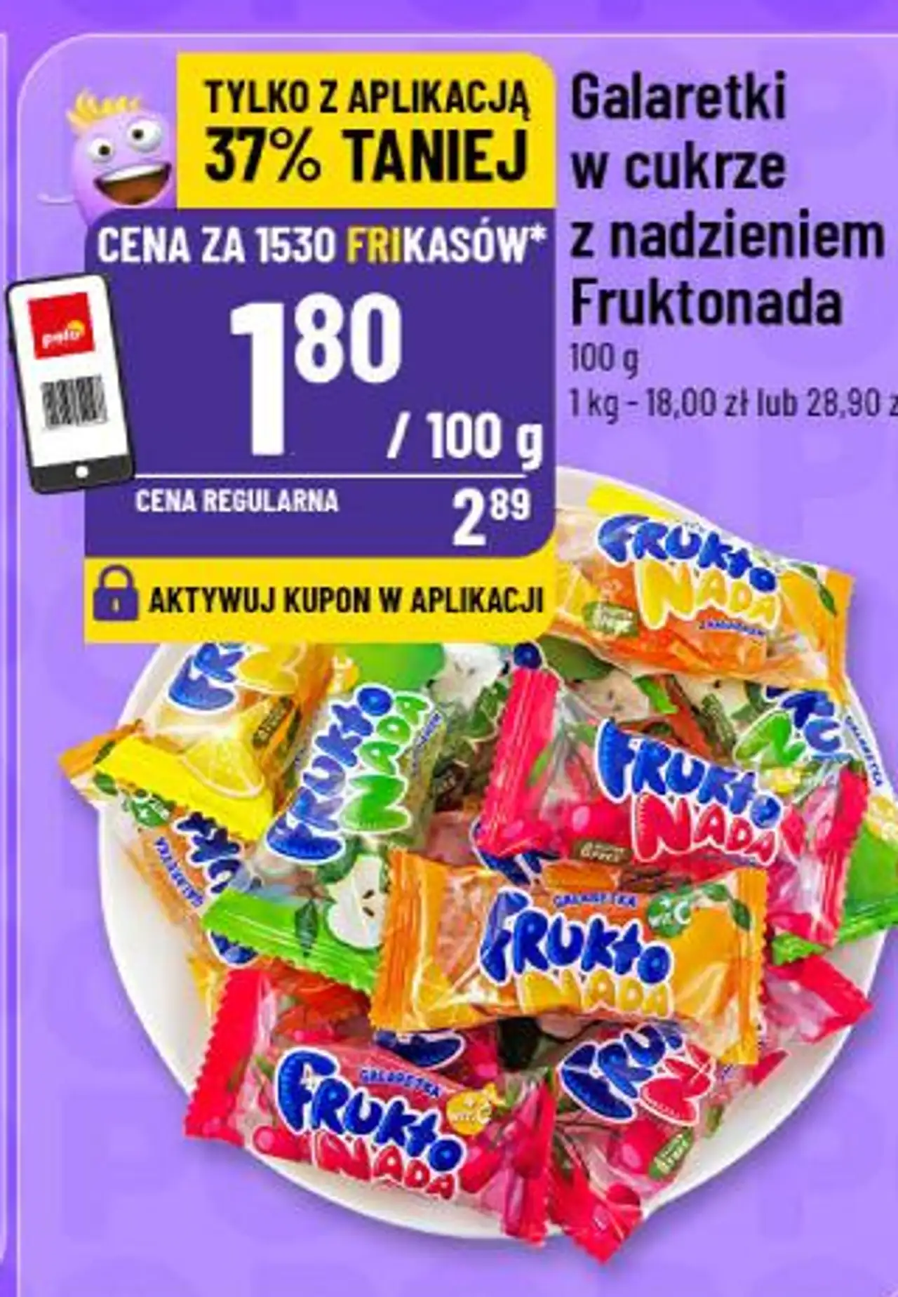 Galaretki w cukrze z nadzieniem Fruktonada