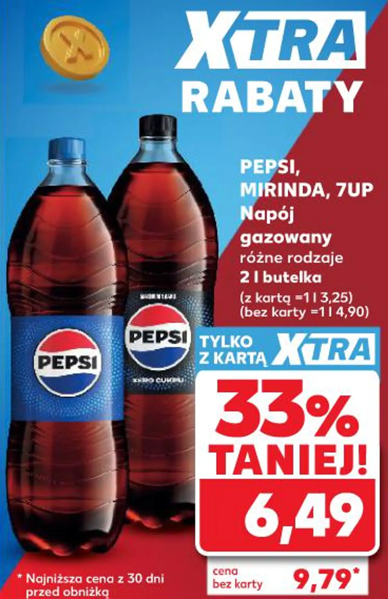 Pepsi, Mirinda, 7UP Napój gazowany różne rodzaje 2 l butelka