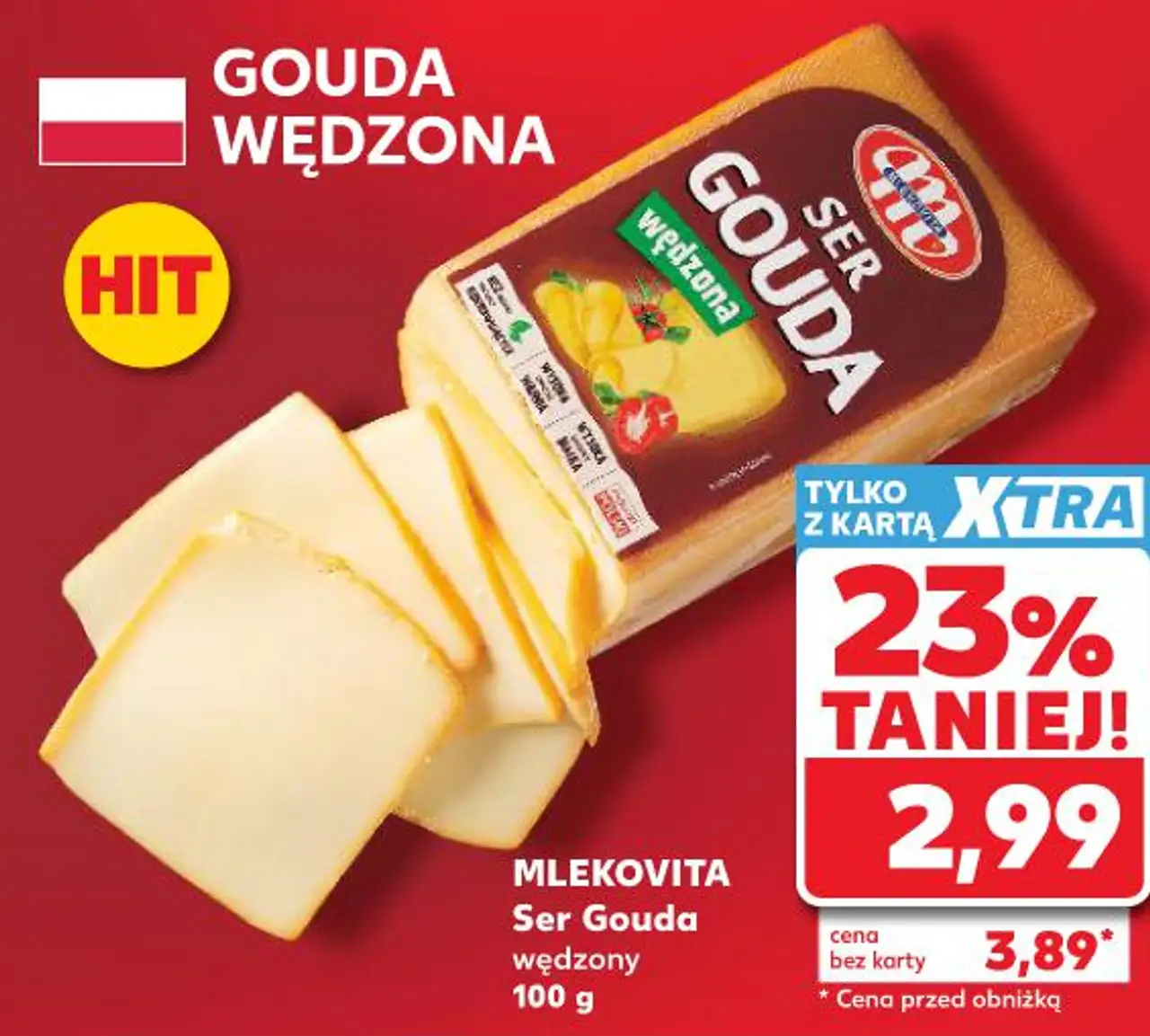 MLEKOVITA Ser Gouda wędzony 100 g
