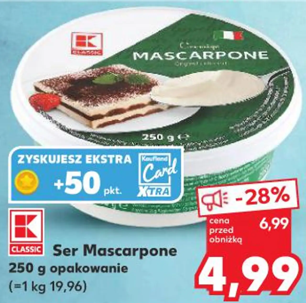 K-Classic Ser Mascarpone 250 g opakowanie