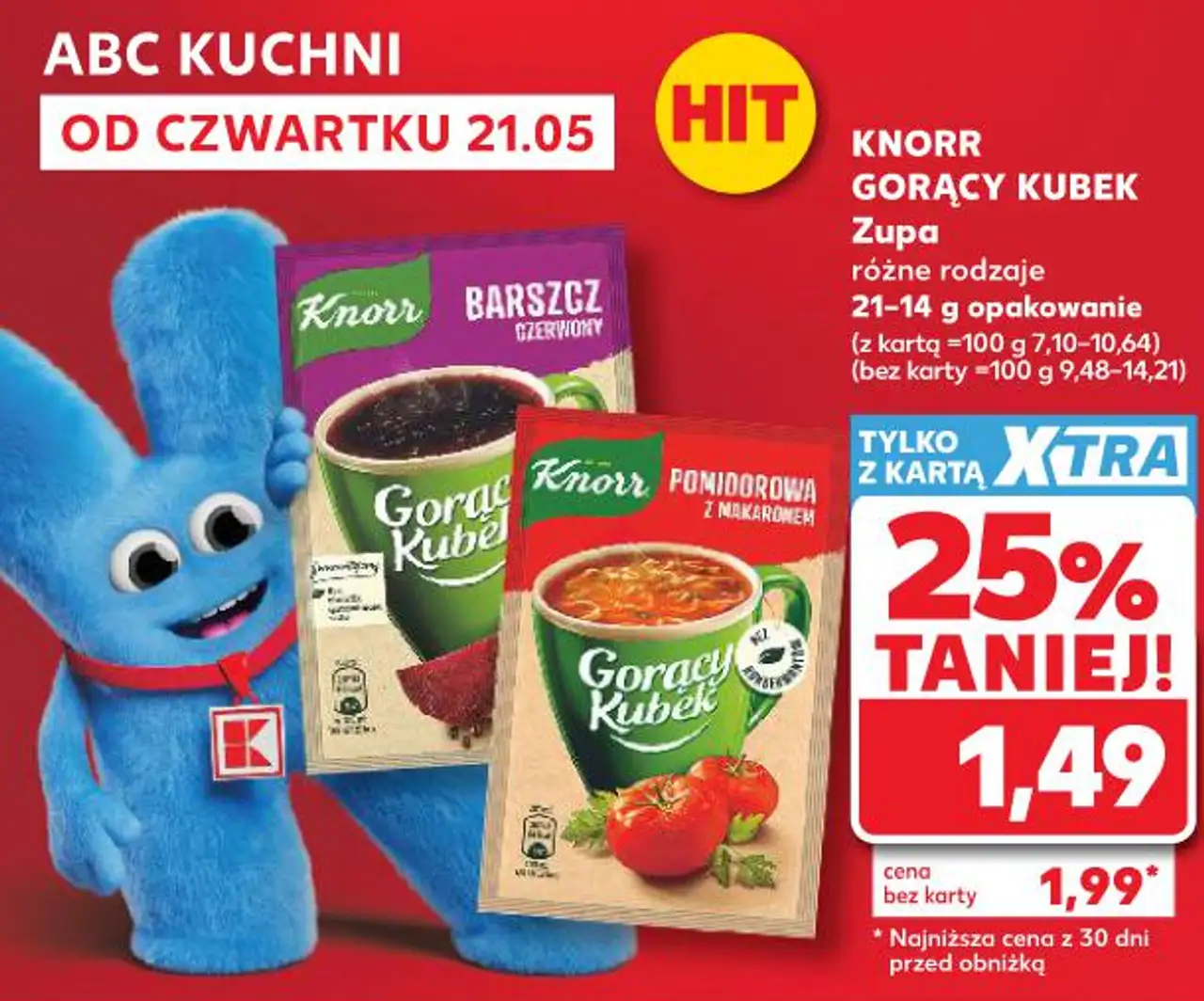 KNORR GORĄCY KUBEK Zupa różne rodzaje 21-14 g opakowanie