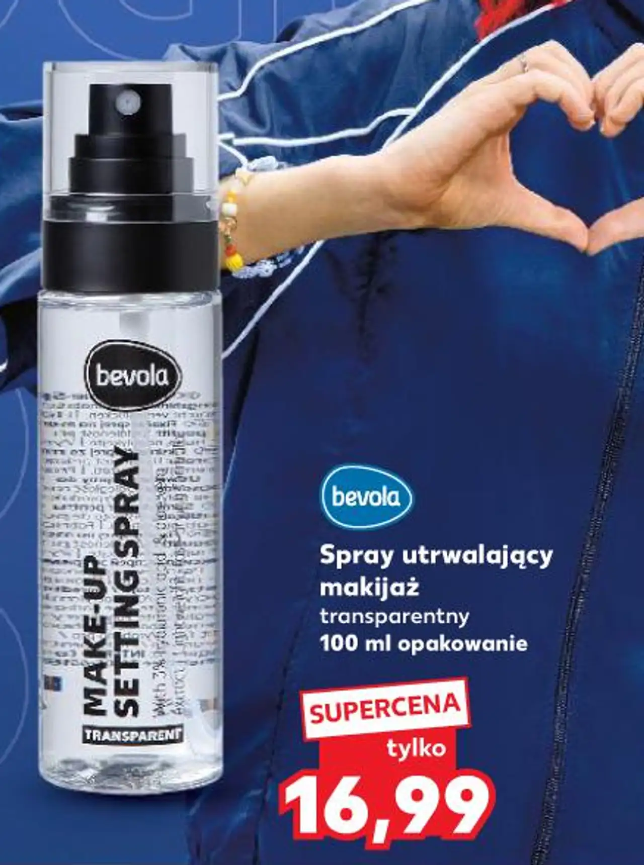 bevola Spray utrwalający makijaż transparentny 100 ml opakowanie