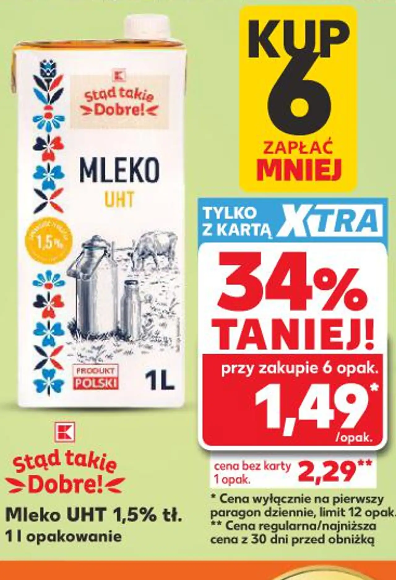 Stąd takie >Dobre!< Mleko UHT 1,5% tł. 1 l opakowanie