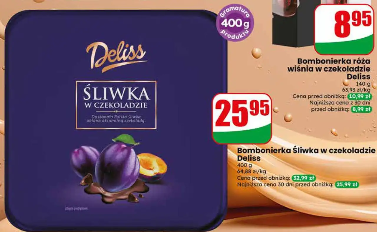 Bombonierka Śliwka w czekoladzie Deliss