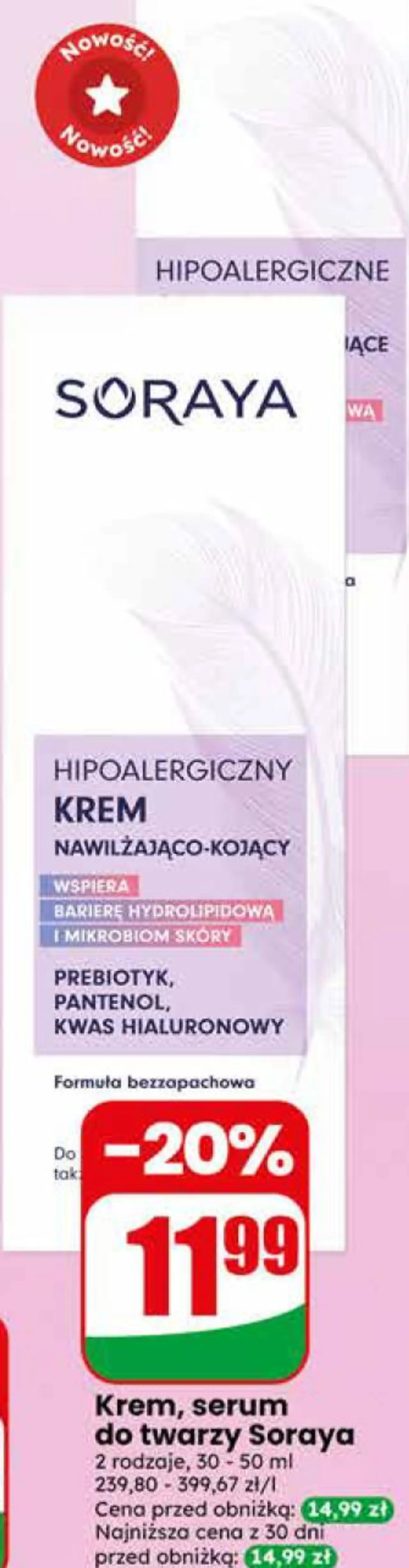 Krem, serum do twarzy Soraya