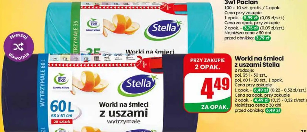 Worki na śmieci z uszami Stella